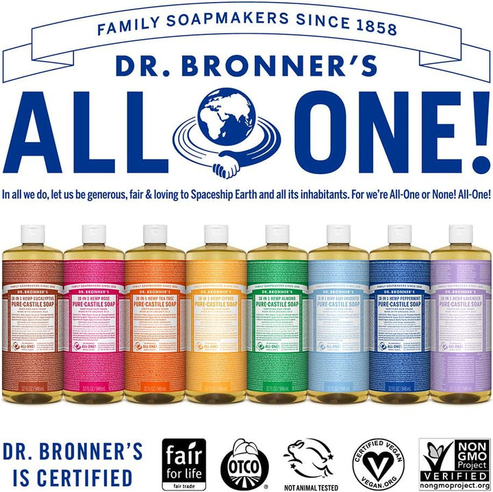 Dr. Bronner’s Pure-Castile Liquid Soap - Baby Unscented (32 oz) (946mL)