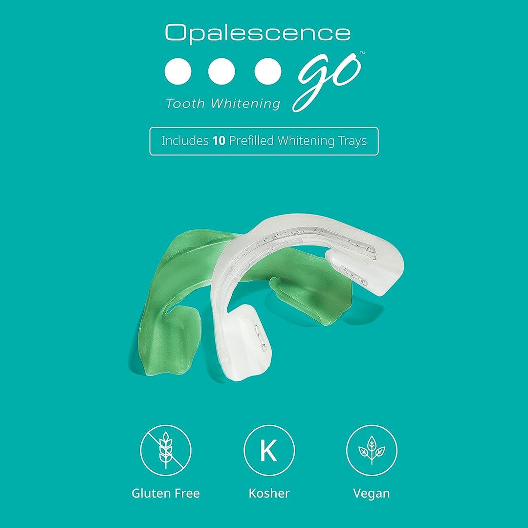 Opalescence Go! 15% Mint 20 Trays Teeth Whitening Trays – Professional Strength, Pre-Filled & Ready to Use