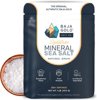 Baja Gold Signature Mineral Sea Salt natural grain crystals 1 lb resealable bag