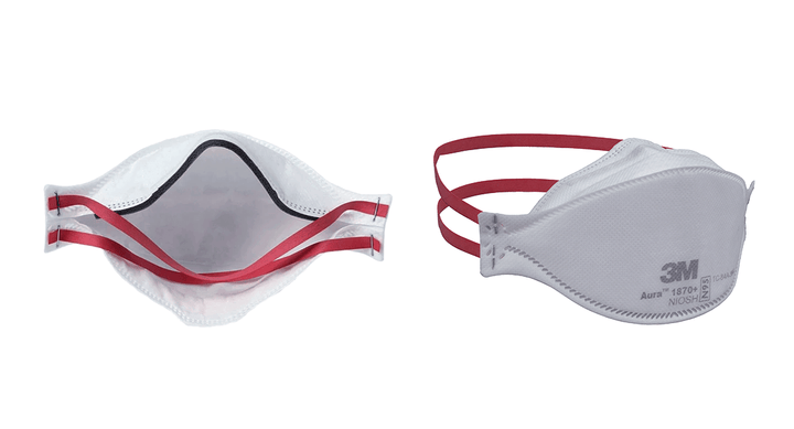 3M™ Aura™ 1870+ Health Care Particulate Respirator & Surgical Mask, N95 (NIOSH Approved)
