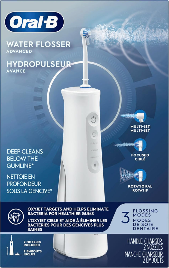 Oral-B Water Flosser Advanced | Portable Cordless Oral Irrigator with Oxyjet Technology