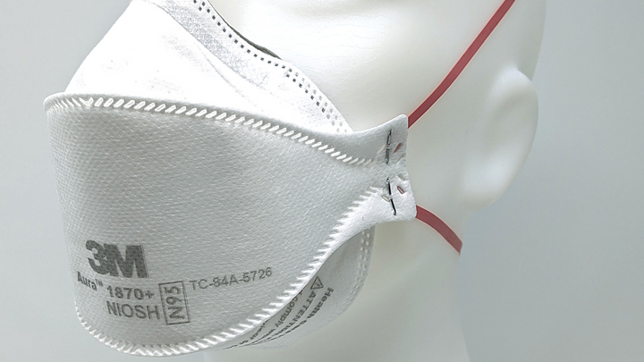 3M™ Aura™ 1870+ Health Care Particulate Respirator & Surgical Mask, N95 (NIOSH Approved)