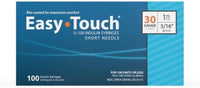 EasyTouch 30G 5/16 In. 1mL/CC Insulin Syringe, 100 Pack