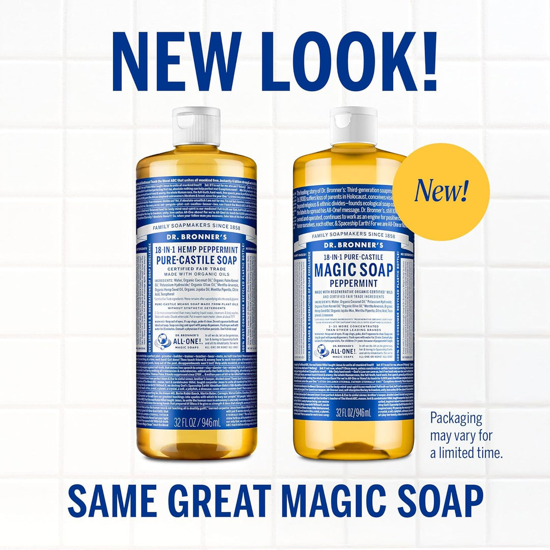 Dr. Bronner’s Pure-Castile Liquid Soap - Peppermint (32 oz) (946mL)