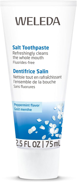 Weleda Salt Toothpaste, fluoride-free paste supplied in a 75ml tube
