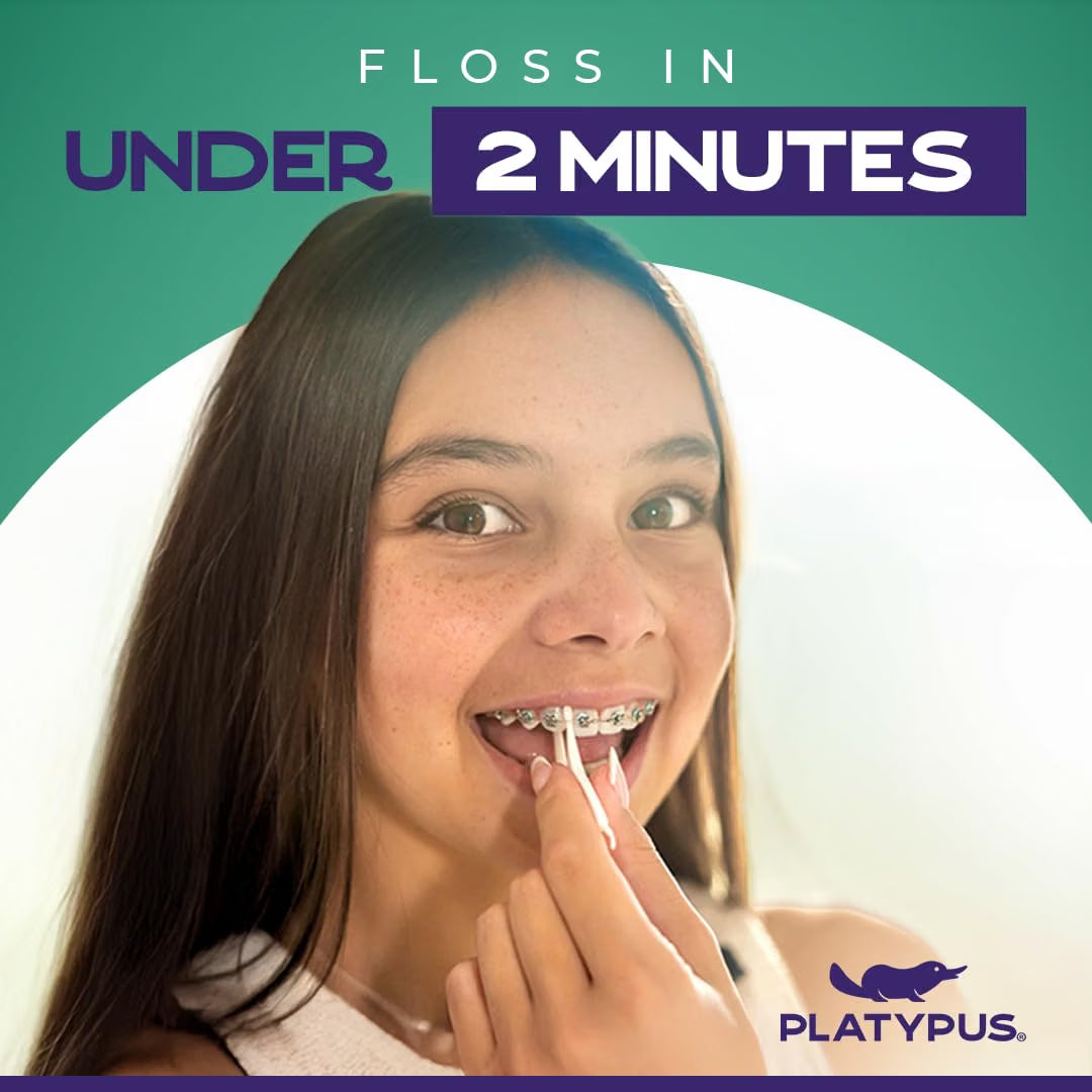 Guiding the flosser under the upper arch-wire of a set of fixed braces