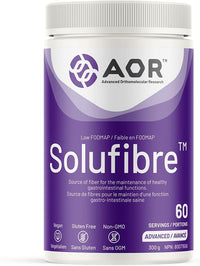 AOR Solufibre soluble fibre powder, front of the 300 g single-ingredient Sunfiber pack