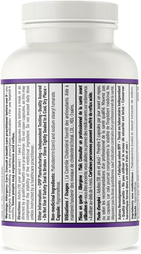 Vegetarian capsules beside the bottle, showing the size of a single capsule