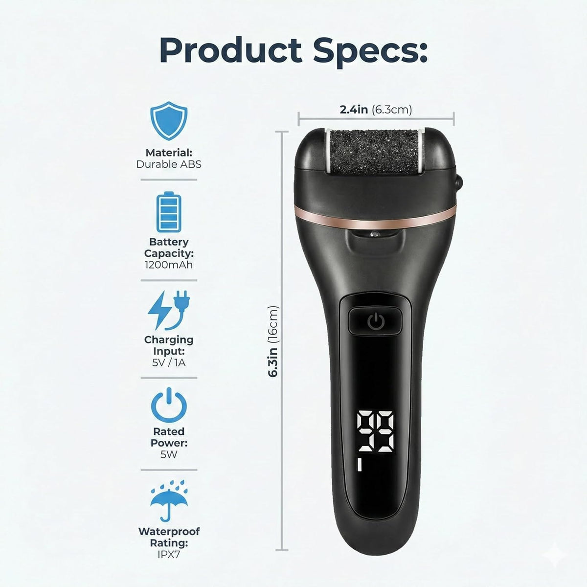 18 Piece Electric Foot Callus Remover Kit