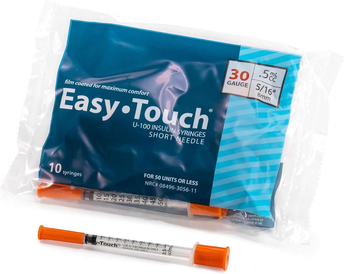 Gauge and needle length for this syringe, 30 gauge and 8mm (5/16 in) [NEEDS FACT: image 10 shot not supplied]