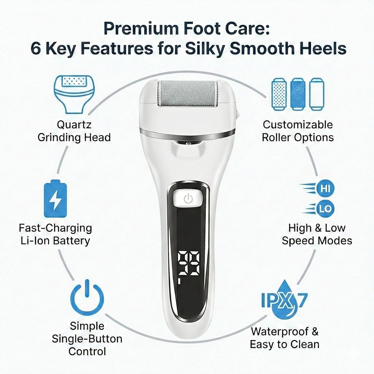 18 Piece Electric Foot Callus Remover Kit