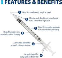 Short 8mm (5/16 in) needle, the length given in the product specification [NEEDS FACT: image 4 shot not supplied]