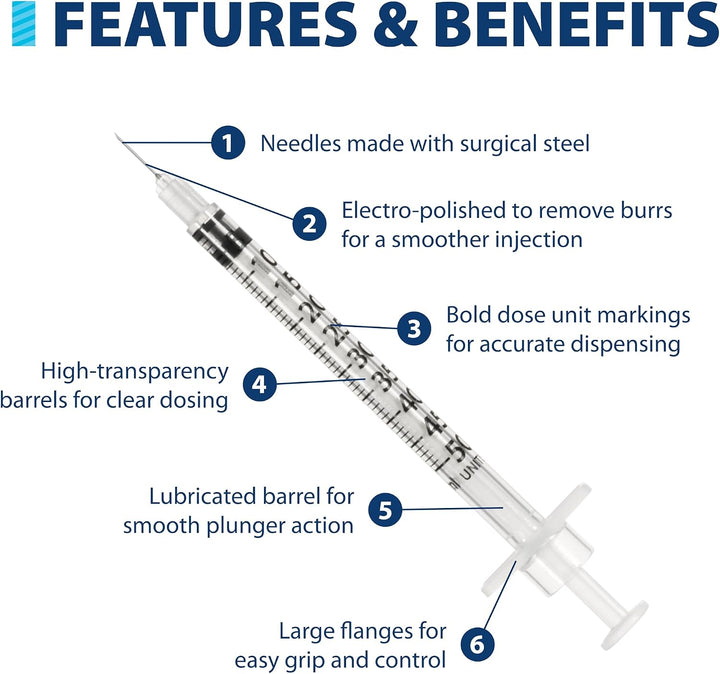 Short 8mm (5/16 in) needle, the length given in the product specification [NEEDS FACT: image 4 shot not supplied]