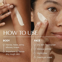 Close-up of the cream, showing a dense and opaque texture rather than a runny lotion.