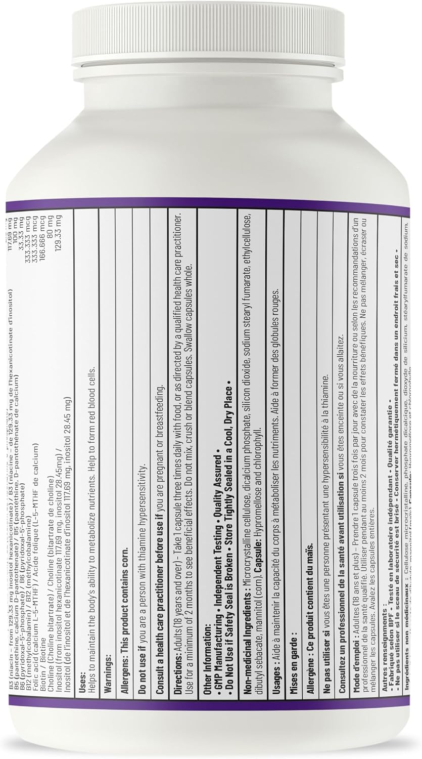 AOR Advanced Activated B Complex 180 Capsules Premium Bioactive Methylated Vitamin Formulation