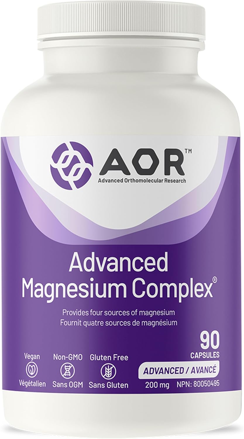 AOR Advanced Magnesium Complex pack, vegan capsules with 200 mg of elemental magnesium each