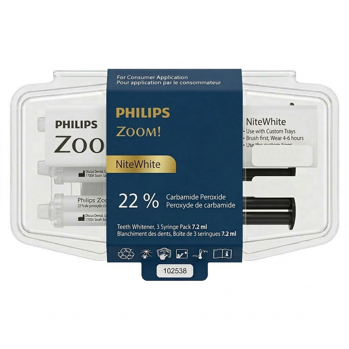 PHILIPS Zoom NiteWhite 22% 3 Syringes for Teeth Whitening Nite White | PRE-ORDER SHIPS AUGUST 18-22