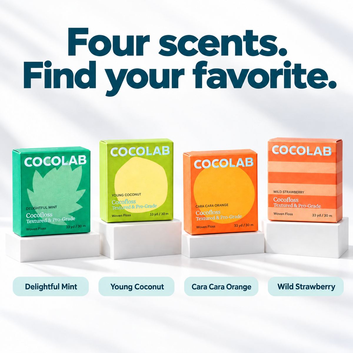 COCOLAB Cocofloss Coconut Oil Infused Woven Dental Floss, 30 m
