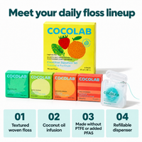 COCOLAB Cocofloss Coconut Oil Infused Woven Dental Floss, 30 m