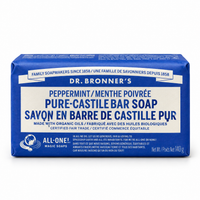 Dr. Bronner's Pure-Castile Bar Soap, 140 g bar in its printed paper wrapper