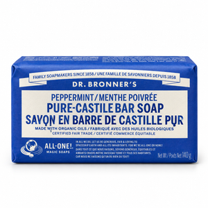 Dr. Bronner's Pure-Castile Bar Soap, 140 g bar in its printed paper wrapper