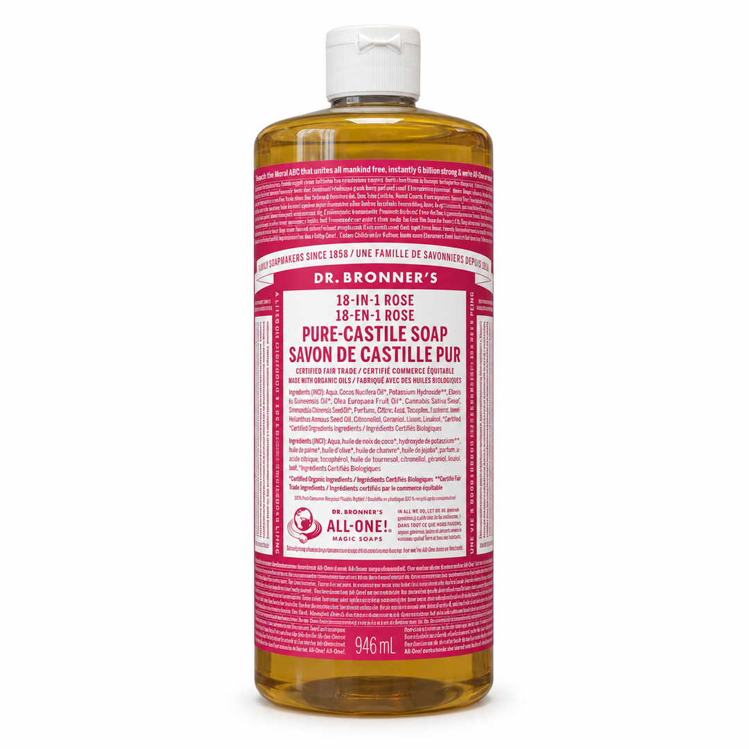 Back of the bottle showing the directions for use and the ingredient list