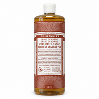 Dr. Bronner's Pure-Castile Liquid Soap in a 946mL bottle made from post-consumer recycled plastic
