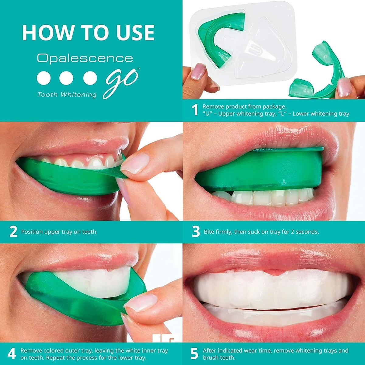 Opalescence Go! 15% Mint 20 Trays Teeth Whitening Trays – Professional Strength, Pre-Filled & Ready to Use