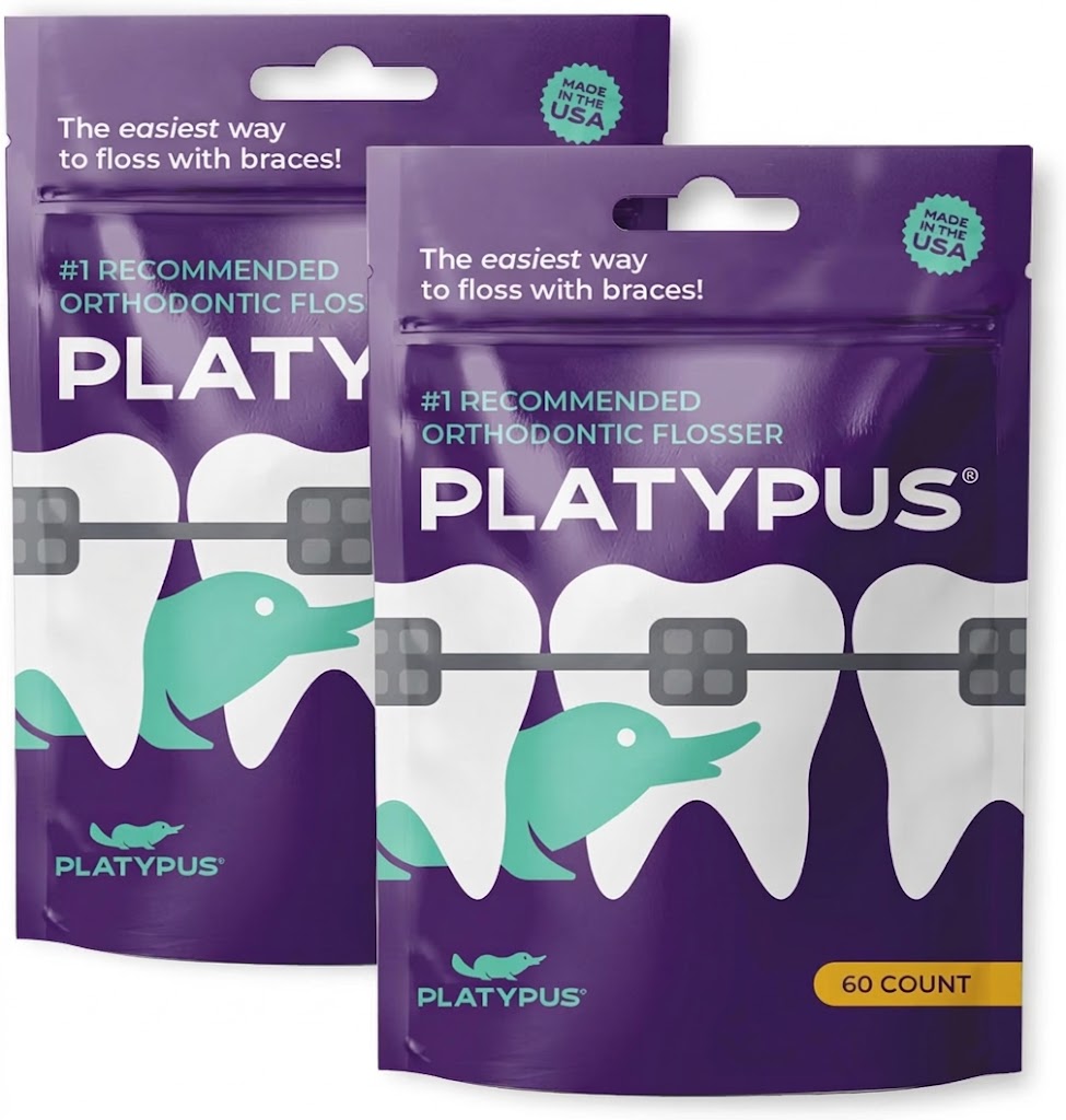 Platypus Ortho Flossers for Braces - Pre-Threaded Orthodontic Flosser Picks, 30 Count